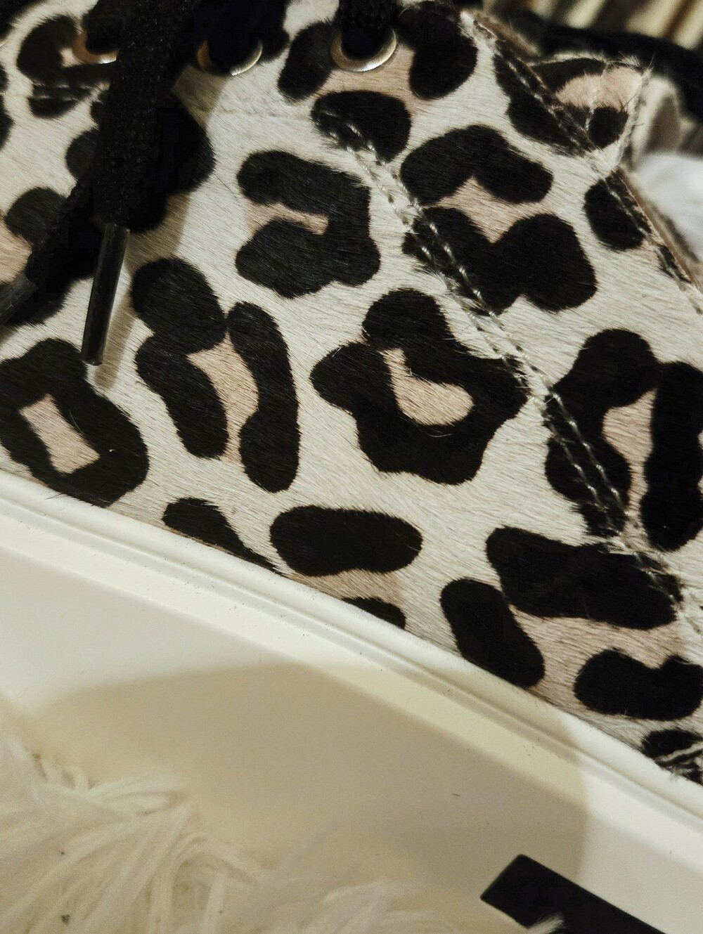 NWOT Fur Sneaker Wedges - Picture 2 of 4